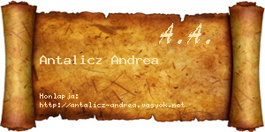 Antalicz Andrea névjegykártya