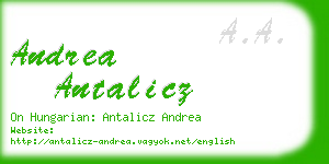 andrea antalicz business card
